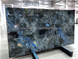 New Polished Lemurian Blue Granite Slabs