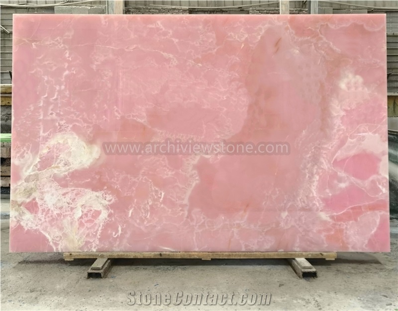 Polished MGT Pink Onyx Slabs For Wall Panels