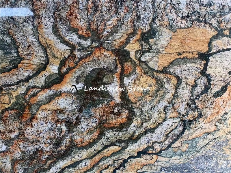 Yellow Barricato Granite Slab For Wall And Flooring