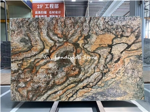 Yellow Barricato Granite Slab For Wall And Flooring