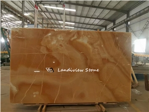Yellow Onyx Slabs For Decorative Back Wall Panel Design