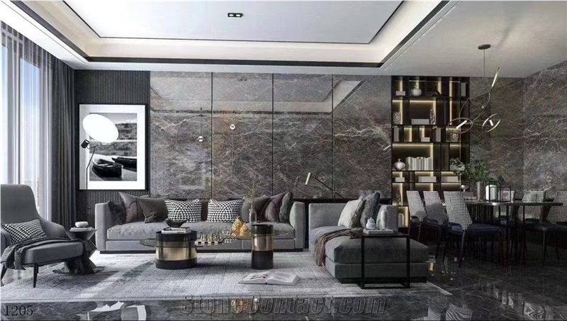 Italy Saint Laurent Grey Marble Slab In China Stone Market