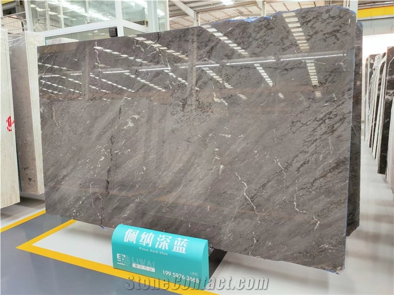 Tlupana Blue Grey Marble West Coast Mist Slab Tile