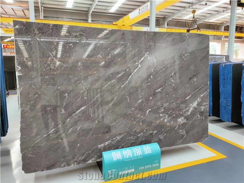 Tlupana Blue Grey Marble West Coast Mist Slab Tile