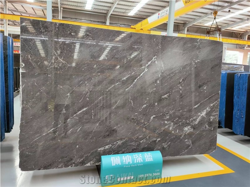 Tlupana Blue Grey Marble West Coast Mist Slab Tile