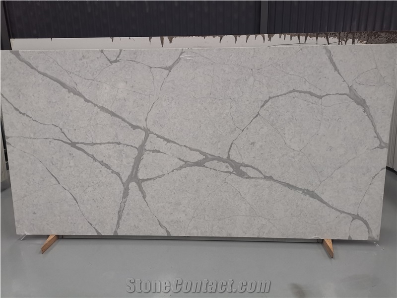 Cheap 5001 Bird White Calacatta Quartz Kitchen Countertop