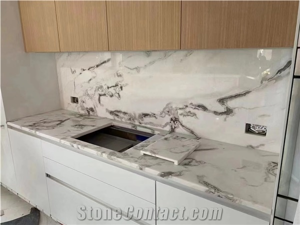 Commercial Natural Stone Fendi White Marble Big Slab