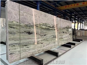Ornament Chinese Green Cold Ice Jade Marble Big Slab