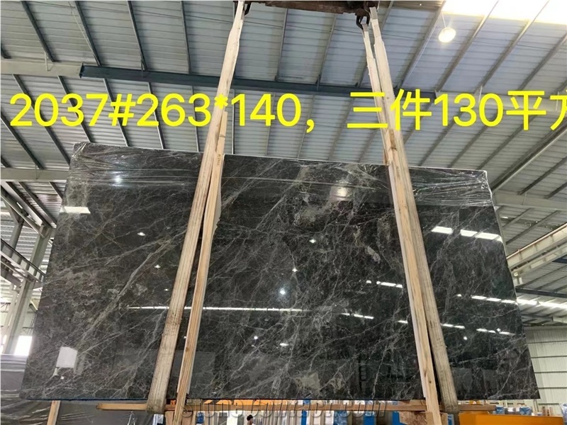 CHINA HOT Hermes  Dark Grey Marble Slab For Floor