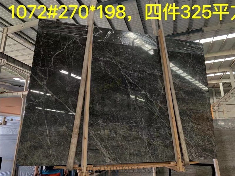 CHINA HOT Hermes  Dark Grey Marble Slab For Floor