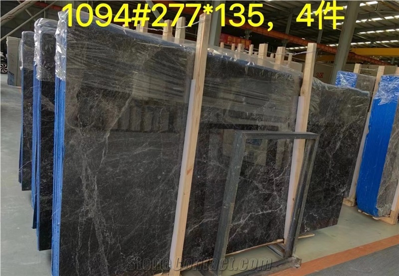 CHINA HOT Hermes  Dark Grey Marble Slab For Floor