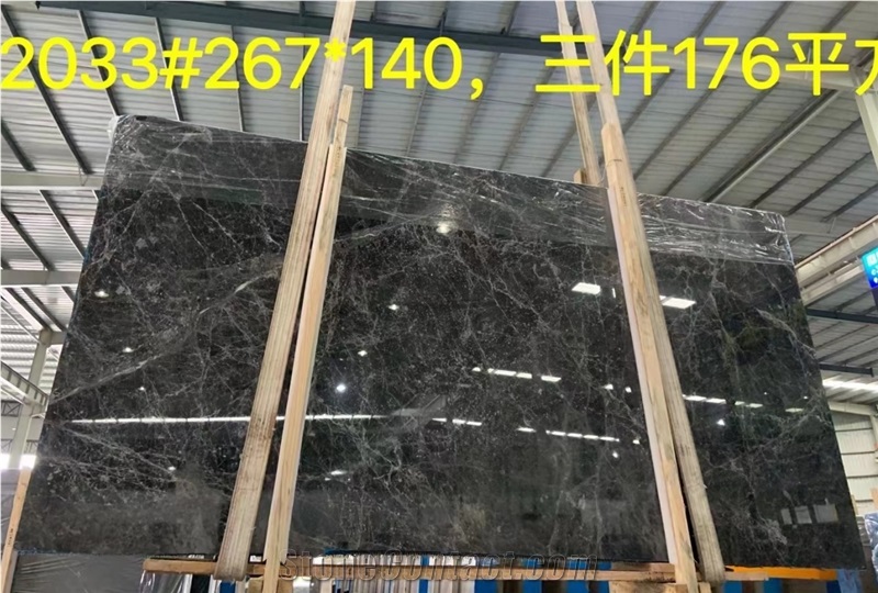 CHINA HOT Hermes  Dark Grey Marble Slab For Floor