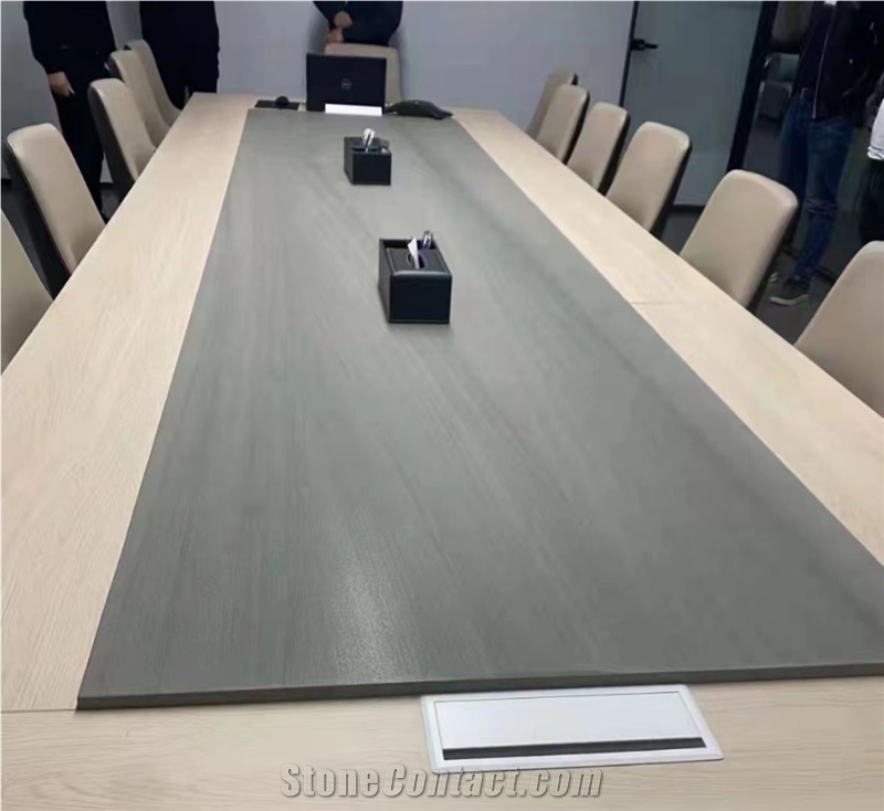 China Strong Natural Lyon Grey Quartzite Slab Tile For Hotel