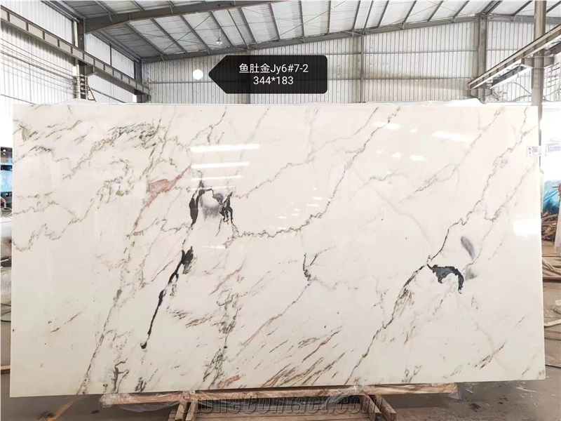 HOT NEW China Calacatta Gold White Marble Slab Good Price