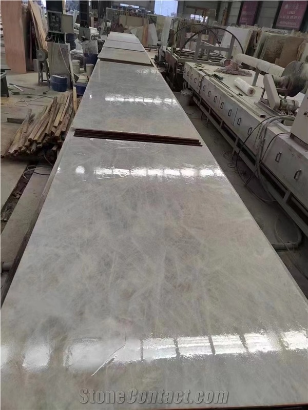 Luxury Brazil White Crystal Fjord Quartzite Slabs