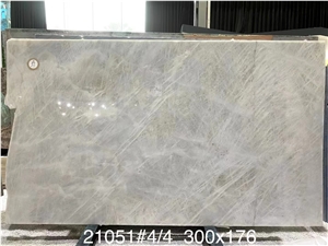 Luxury Brazil White Crystal Fjord Quartzite Slabs