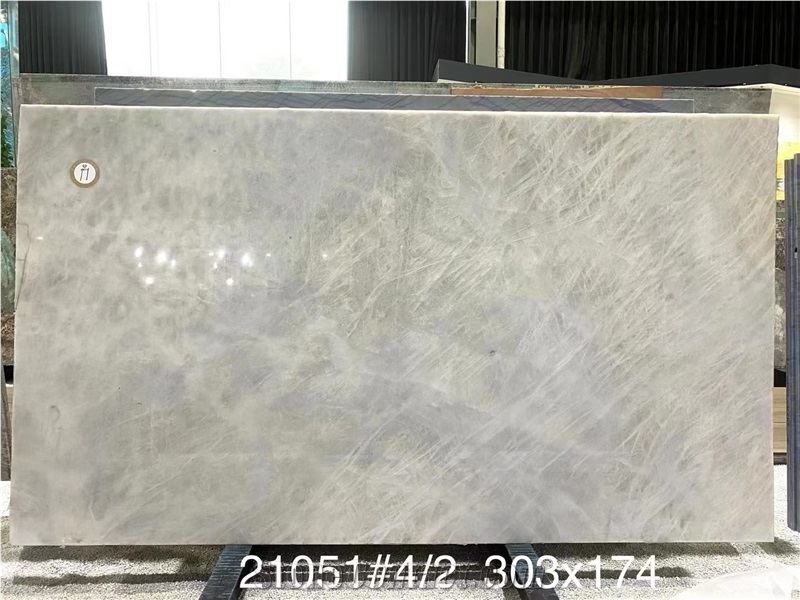 Luxury Brazil White Crystal Fjord Quartzite Slabs