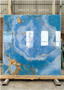 Natural Luxury Blue Onyx Slabs Ocean Blue Onyx Tile