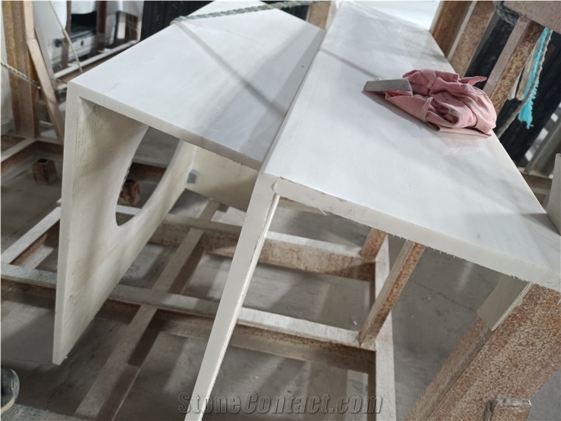 White Marble Domolite Vanity Top Polish High Quality