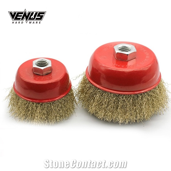 Abrasive Angle Grinder Crimped Brass Coated Steel Wire