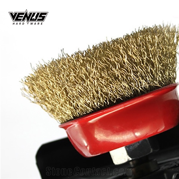 Abrasive Angle Grinder Crimped Brass Coated Steel Wire