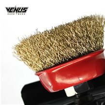 Abrasive Angle Grinder Crimped Brass Coated Steel Wire