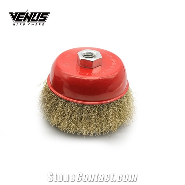 Abrasive Angle Grinder Crimped Brass Coated Steel Wire
