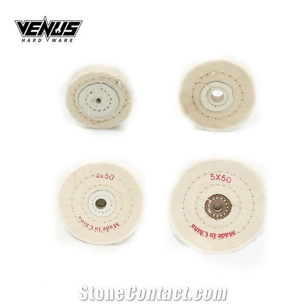 Sewn White Cloth Soft Polishing Pad Cotton Buffing Wheels