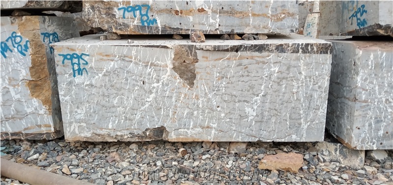 Black Gold And White Veins Marble, Portoro Marble Blocks