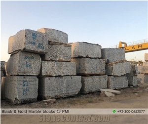 Michelangelo Black Gold Marble Blocks