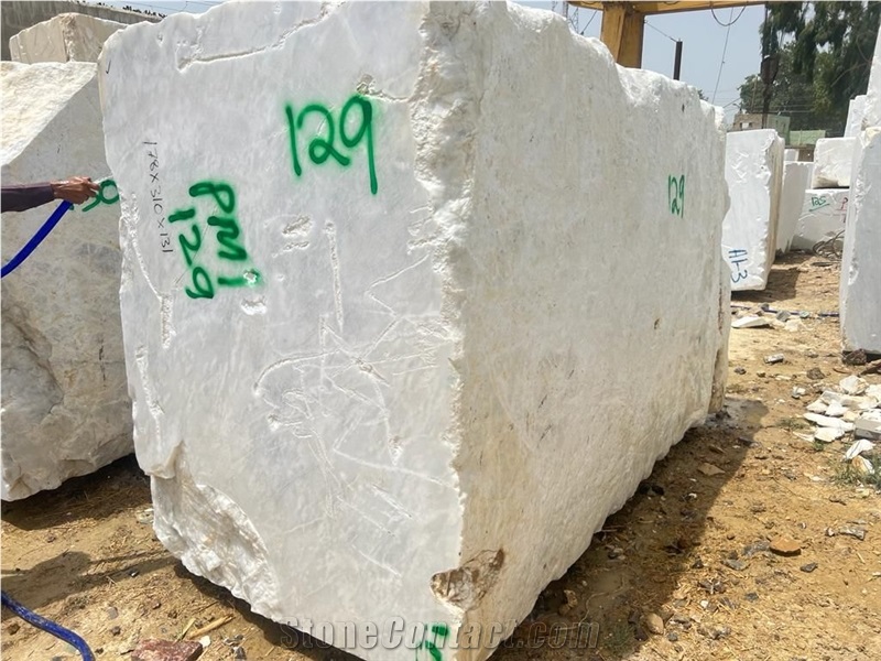 Sky White Marble Block From Pakistan