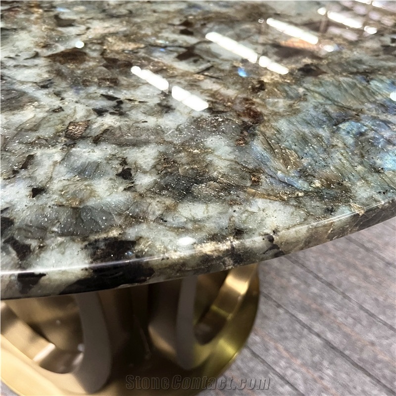 Labradorite Blue Granite Dining Table For Home & Hotel Decor