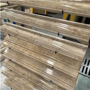 New Design Beige Marble Skirting Board With Beautiful Edge