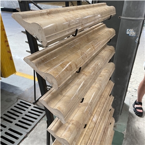 New Design Beige Marble Skirting Board With Beautiful Edge