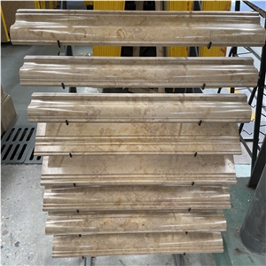New Design Beige Marble Skirting Board With Beautiful Edge