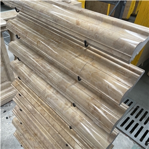 New Design Beige Marble Skirting Board With Beautiful Edge
