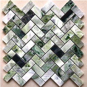 Top Quality Dark Green Marble Mosaic Tile For Wall And Floor