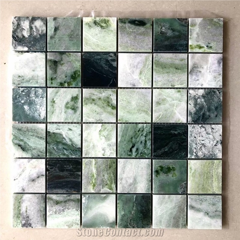 Top Quality Dark Green Marble Mosaic Tile For Wall And Floor