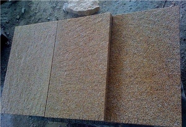 Chinese Yellow Flamed Granite Tile & Slab, G682 Granite
