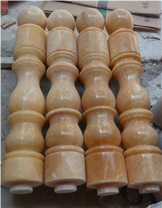 Art Stone Hollow Column Ivory Onyx Veneer Column Wrap Piece