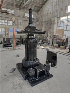 Asian Granite Tombstone Granite Shanxi Black Monument
