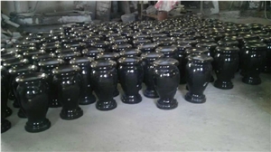 Granite Absolute Black Monumental Vase