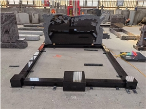 Japanese Style Tombstone Granite Shanxi Black Asian Monument
