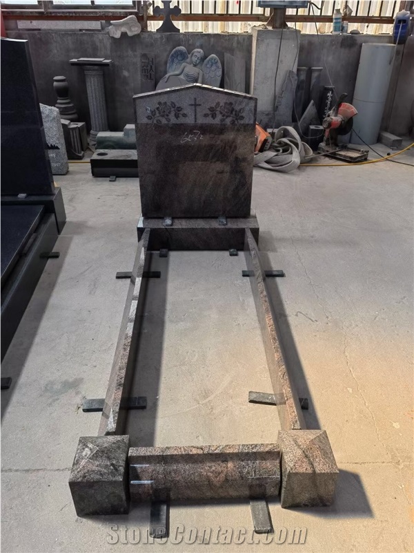 Japanese Style Tombstone Granite Shanxi Black Asian Monument