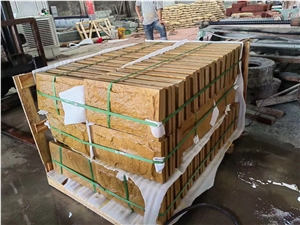 Landscape Split Face Mushroom Sichuan Yellow Sandstone Wall Cladding