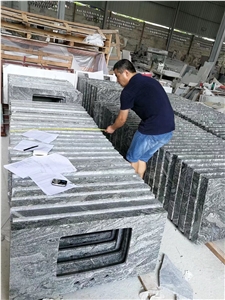 Prefab Marble Carrara Bath Countertop With Undermounted Sink