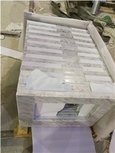 Prefab Stone Vanity Tops Marble Carrara Double Sink Bath Top