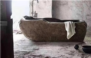 Solid River Stone Bath Tubs Natural Eclipse Pedestal Tub