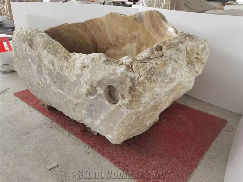Solid River Stone Bath Tubs Natural Eclipse Pedestal Tub