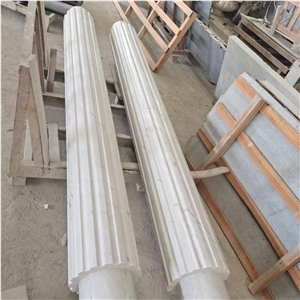 Solid Stone Carved Column Marble Carrara Roman Porch Column